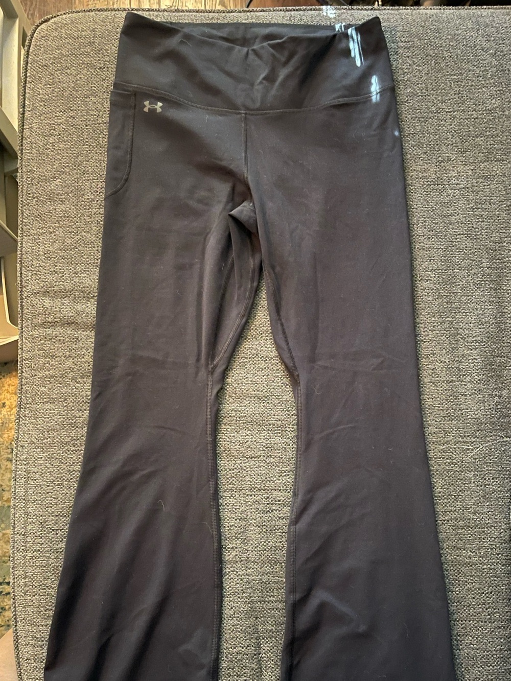 Under Armour Black Girls' Flare Leggings with Subtle Logo